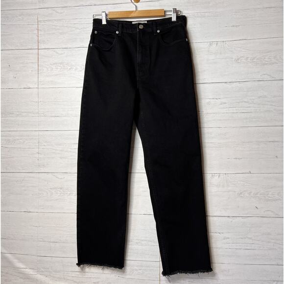 Everlane Denim - Everlane Jeans Womens Size 29 Long Black The Way High Organic Cotton Raw Hem